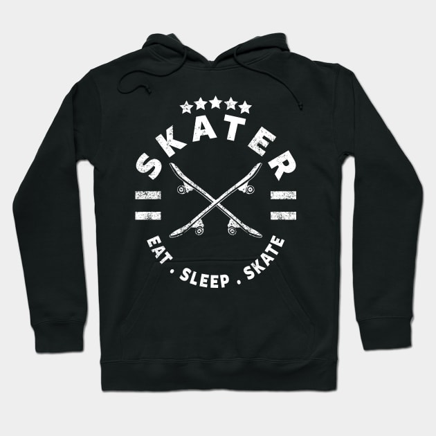 SKATER - SKATEBOARDER - EAT SLEEP SKATE Hoodie by Tshirt Samurai